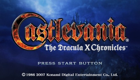 Castlevania: The Dracula X Chronicles title screen for PSP